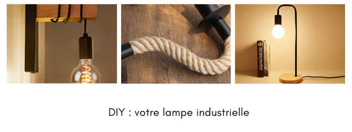 création lampe chevet industrielle