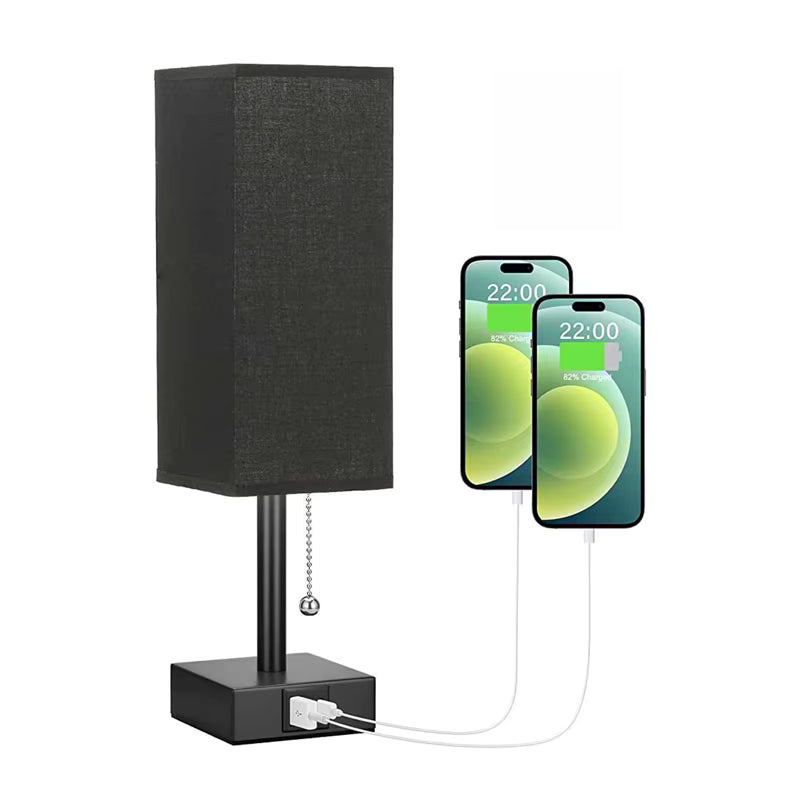 Lampe de Chevet Rectangulaire Moderne avec Charge USB