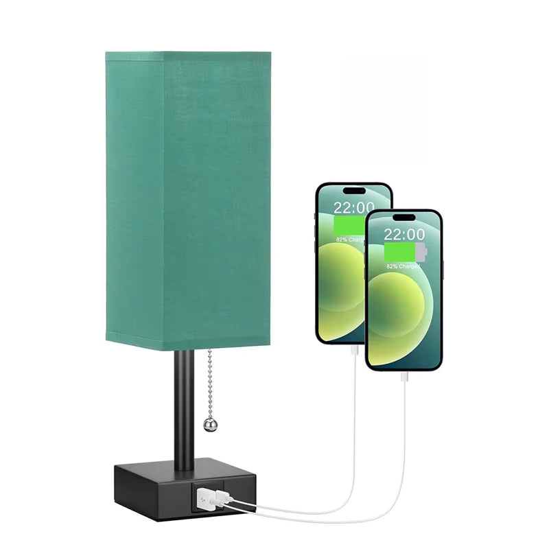 Lampe de Chevet Rectangulaire Moderne avec Charge USB