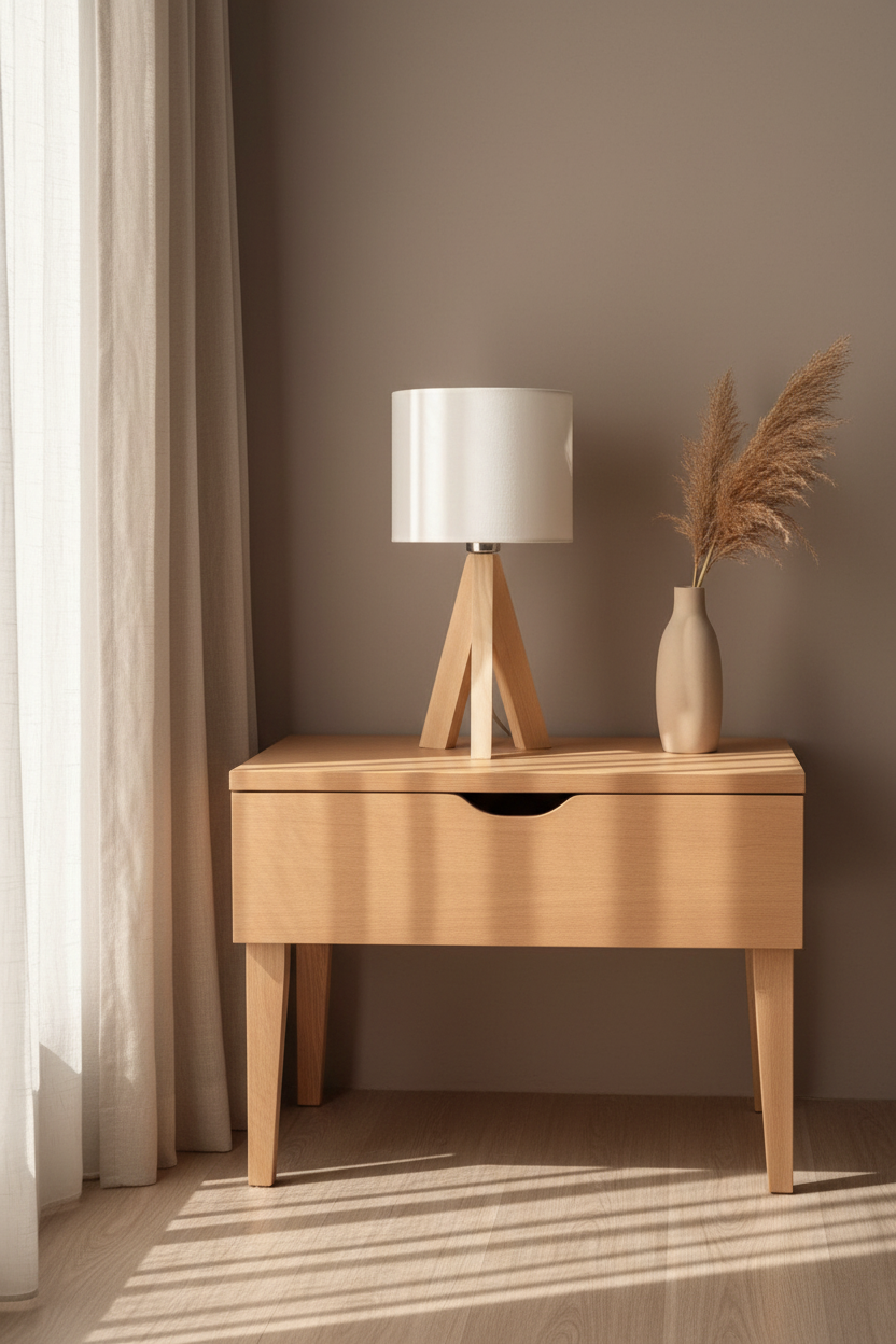 Lampe de chevet Bois Trépied Scandinave