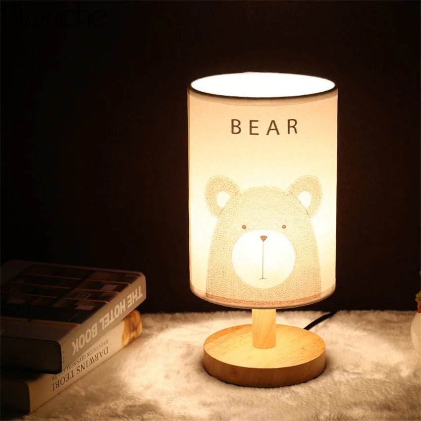 Lampe de chevet Bois Abat-jour Animaux LampesDeChevet Ours