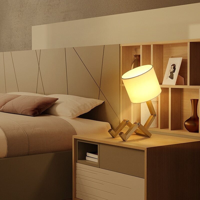 Lampe de chevet Bois Robot LampesDeChevet