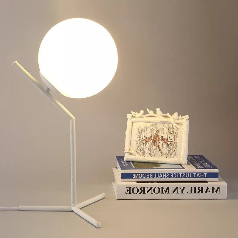 Lampe de chevet Design Boule en Verre LampesDeChevet Blanc