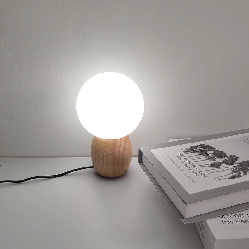 Lampe de chevet LED Boule en Bois LampesDeChevet