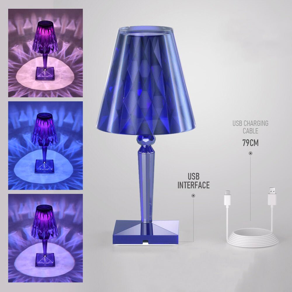 Lampe de chevet LED Diamant LampesDeChevet Avec batterie Bleu