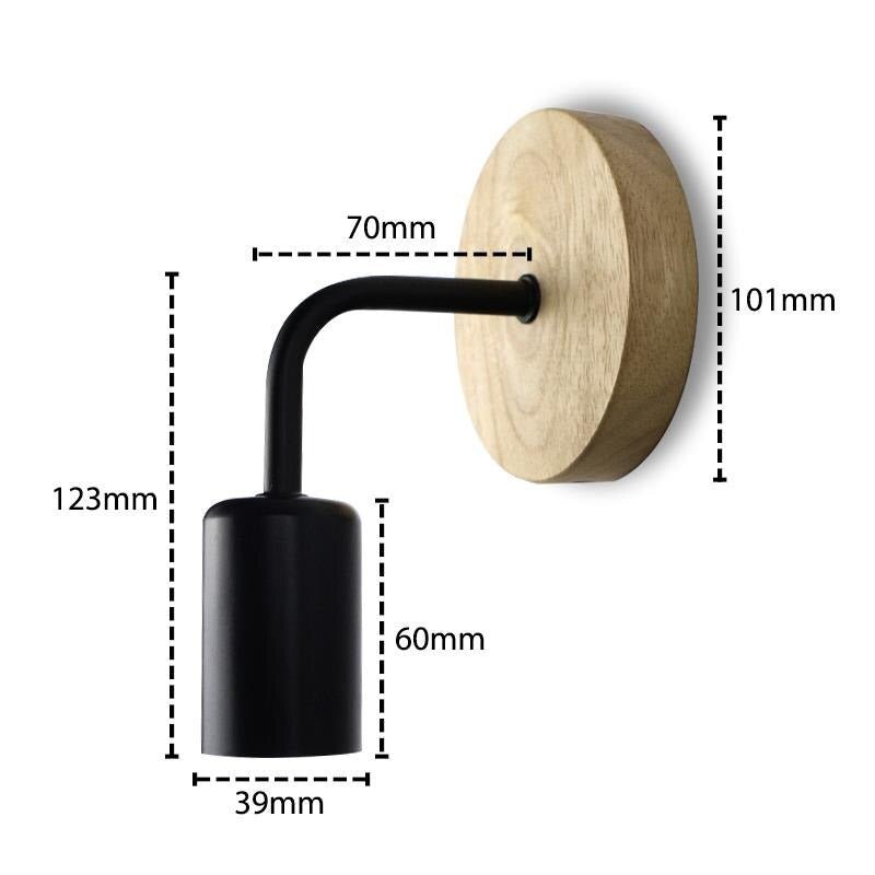 Lampe de chevet Murale Bois et Noir/Blanc LampesDeChevet