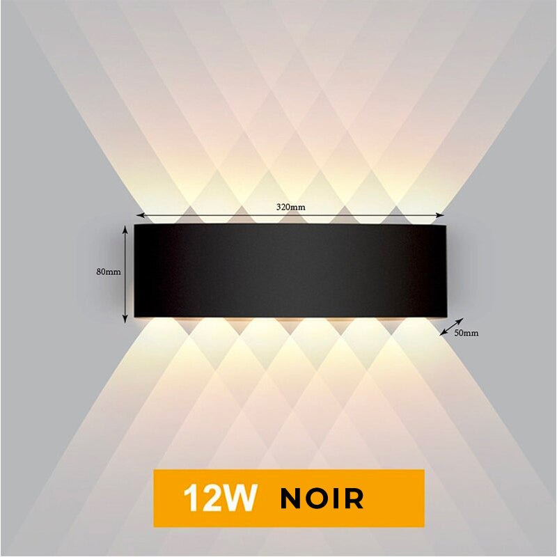 Lampe de chevet Murale Diamant LampesDeChevet 12W Noir