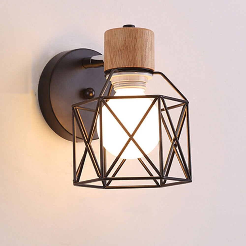 Lampe de chevet Murale Industrielle Cage LampesDeChevet Noir
