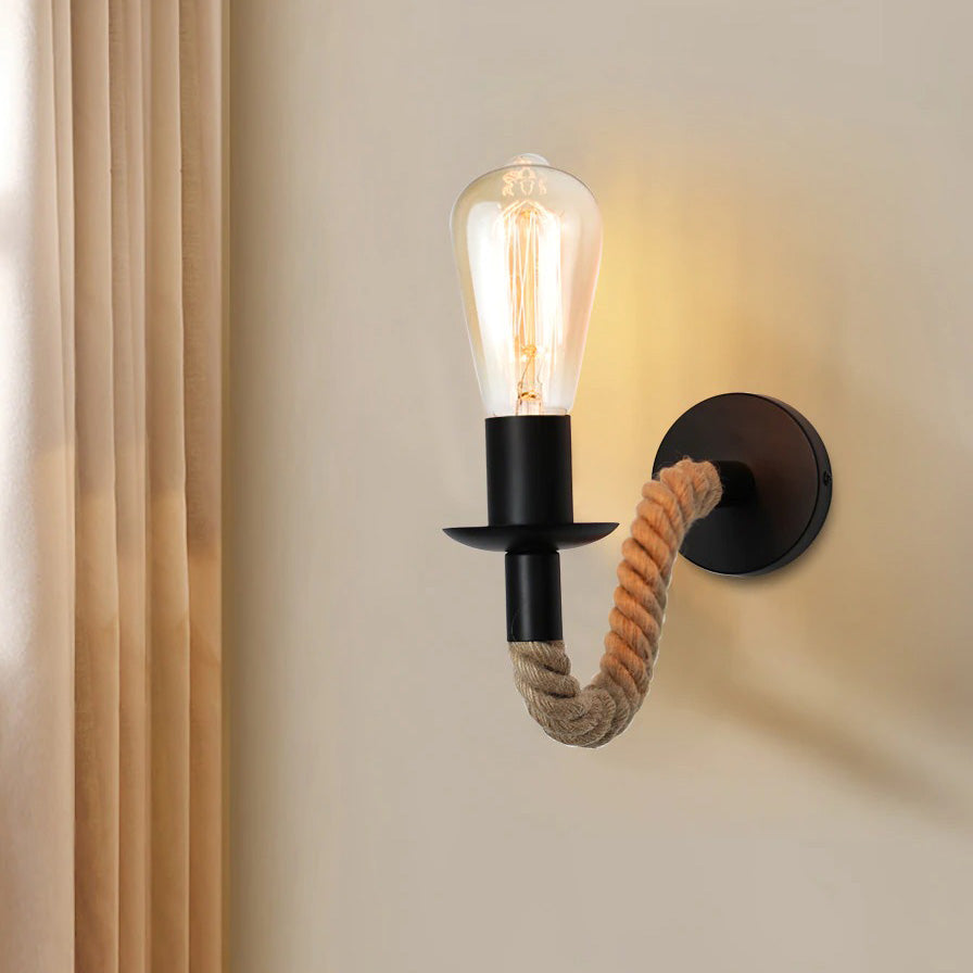 Lampe de chevet Murale Industrielle Corde LampesDeChevet