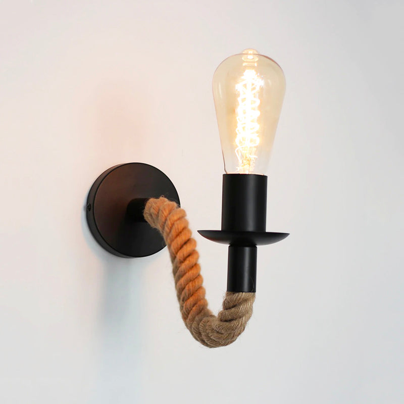 Lampe de chevet Murale Industrielle Corde LampesDeChevet