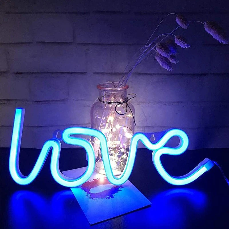 Lampe de chevet Néon LOVE LampesDeChevet Bleu 1