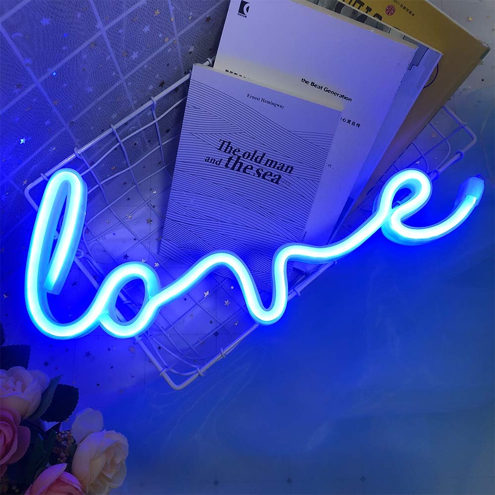 Lampe de chevet Néon LOVE LampesDeChevet Bleu 2
