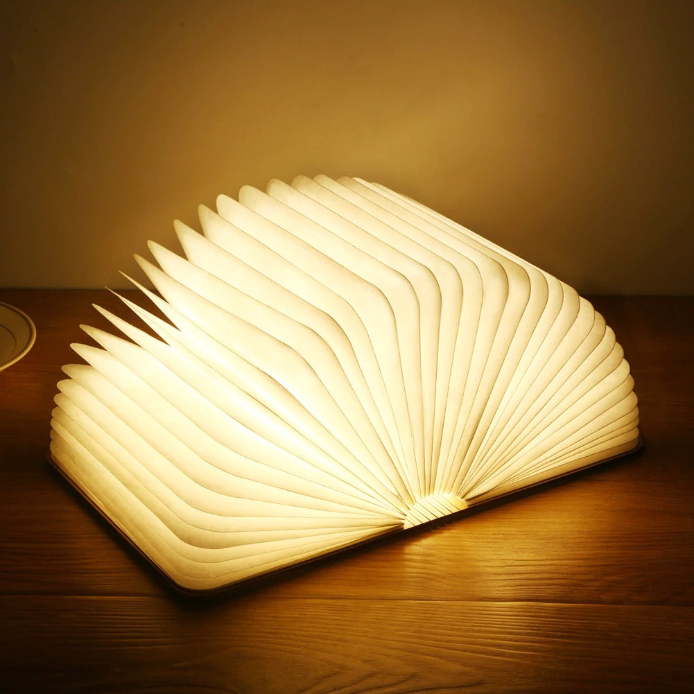 Lampe De Chevet Décoration Bois Livre Lumineux Adulte Maison Veilleuse  Lumiére
