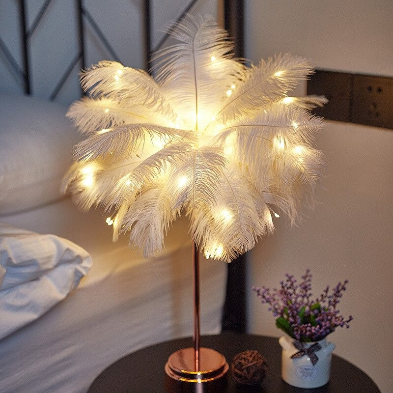 Lampe de chevet Plumes LED LampesDeChevet