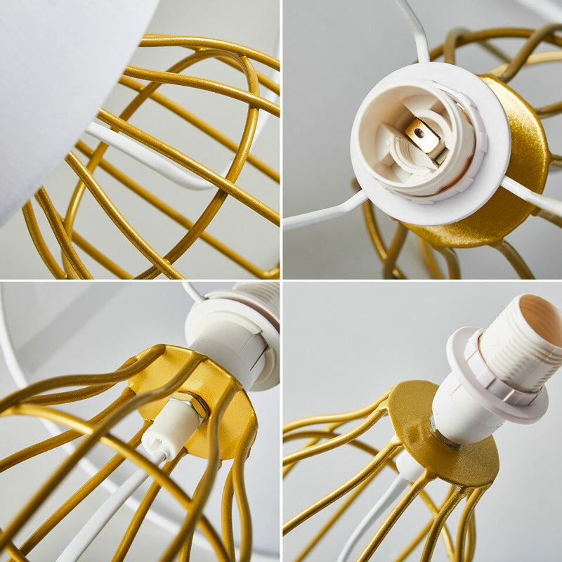 Lampe de chevet Rétro Métal Or/Blanc LampesDeChevet