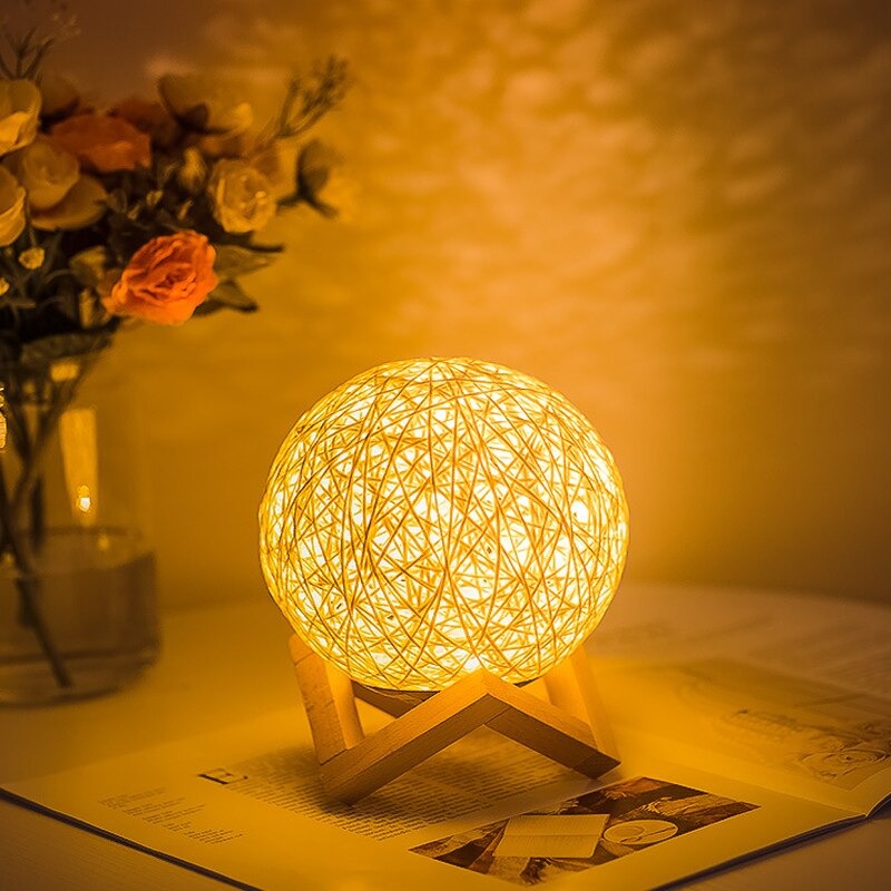 Lampe de chevet Rotin Lune LampesDeChevet