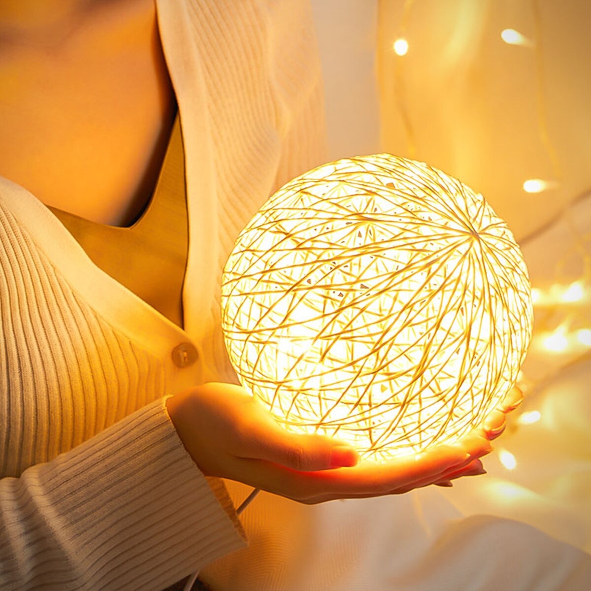 Lampe de chevet Rotin Lune LampesDeChevet