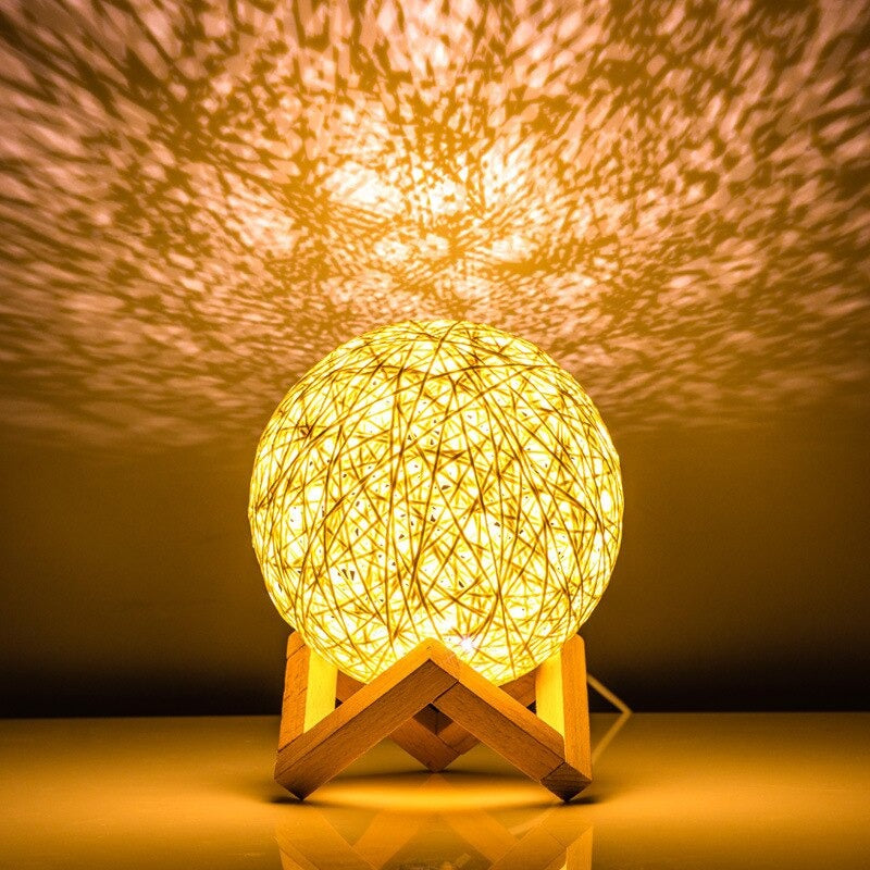 Lampe de chevet Rotin Lune LampesDeChevet