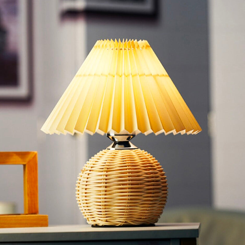 Lampe de chevet Rotin Plissé LampesDeChevet