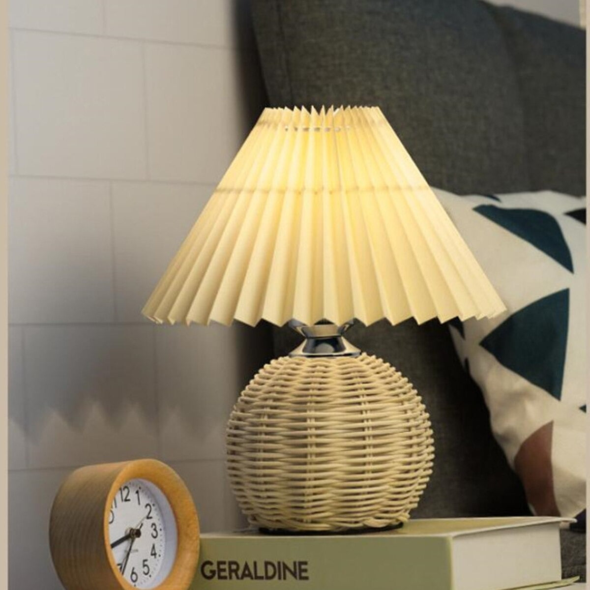 Lampe de chevet Rotin Plissé LampesDeChevet