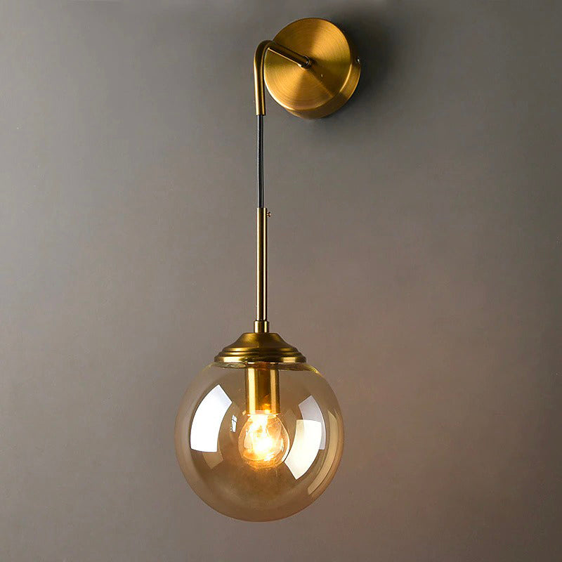 Lampe de chevet Suspendue Murale en Verre LampesDeChevet Dorée