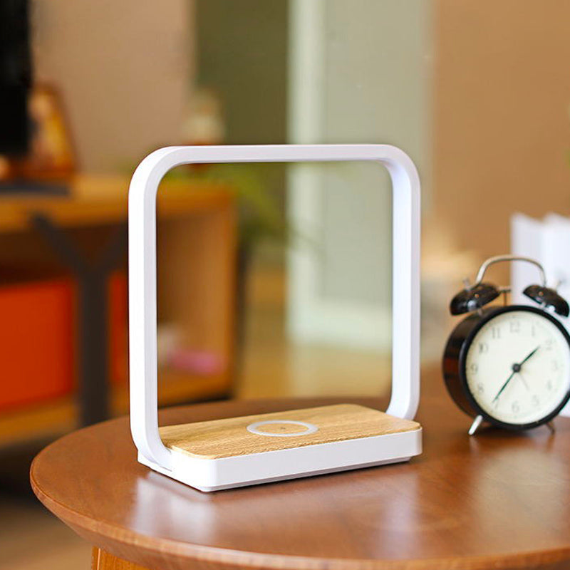 Lampe de chevet Tactile avec chargeur sans fil LampesDeChevet Carré Blanche