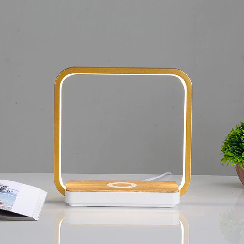 Lampe de chevet Tactile avec chargeur sans fil LampesDeChevet Carré Dorée