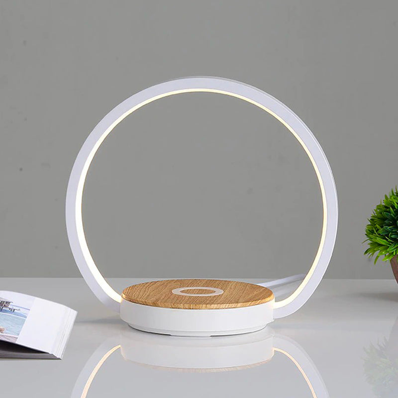 Lampe de chevet Tactile avec chargeur sans fil LampesDeChevet Ronde Blanche