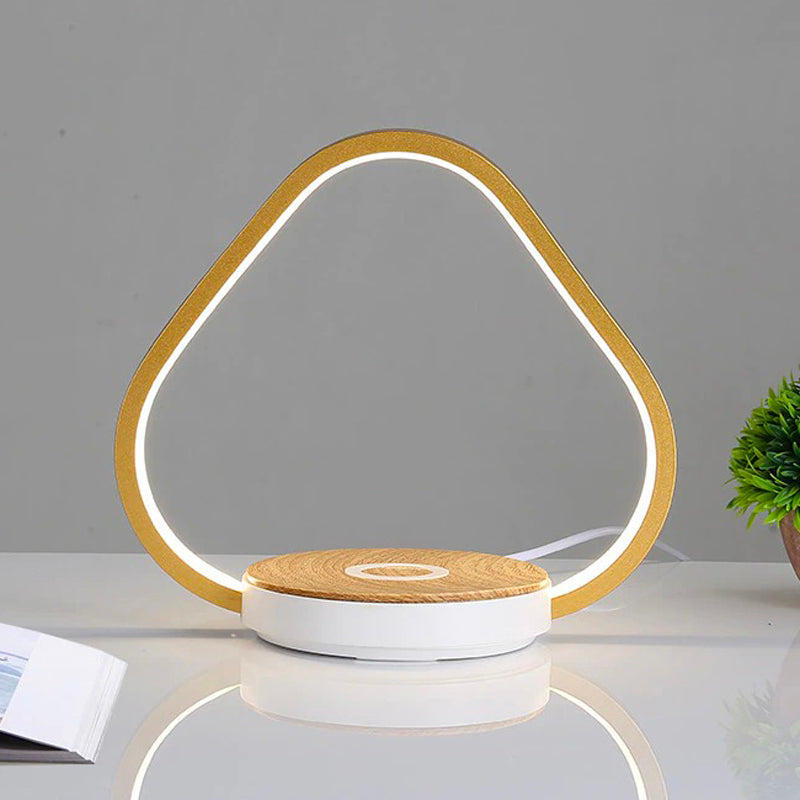Lampe de chevet Tactile avec chargeur sans fil LampesDeChevet Triangle Blanche