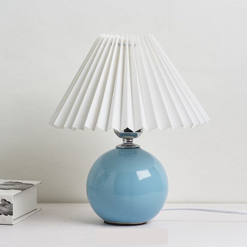 Lampe de chevet Vintage Céramique LampesDeChevet Blanc Bleu