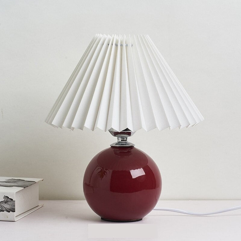 Lampe de chevet Vintage Céramique LampesDeChevet Blanc Rouge