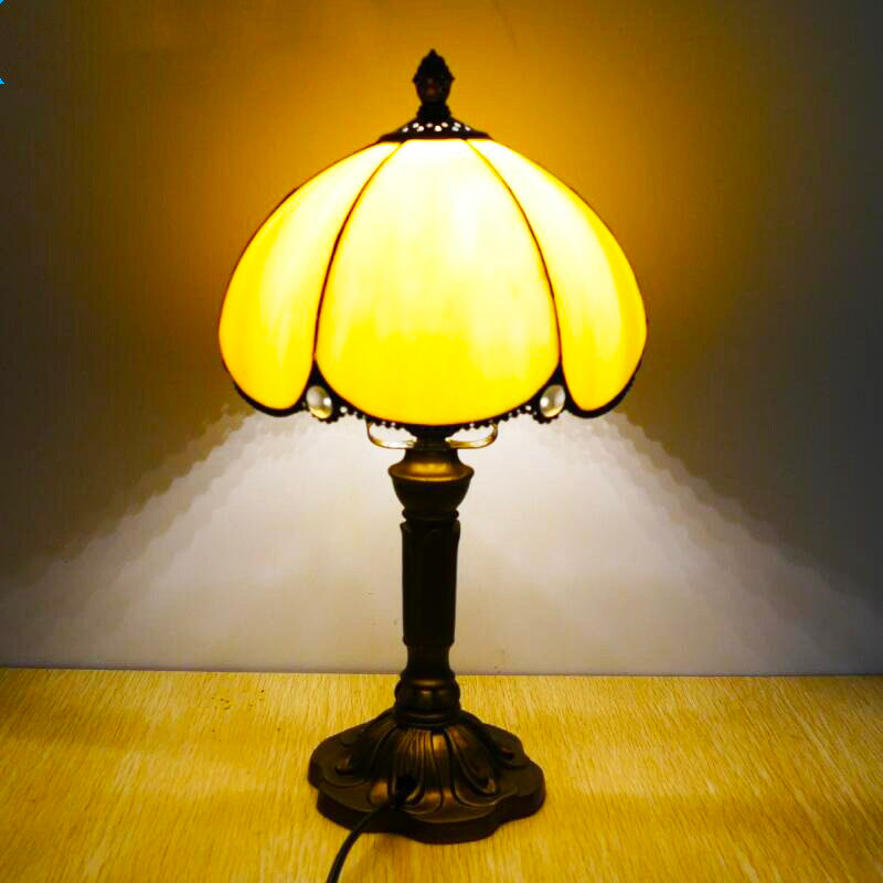 Lampe de chevet Vintage Tiffany Jaune • Livraison Offerte