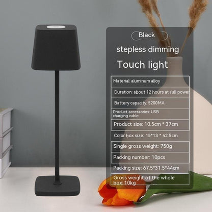 Lampe de bureau LED sans fil rechargeable – Tactile et à intensité réglable