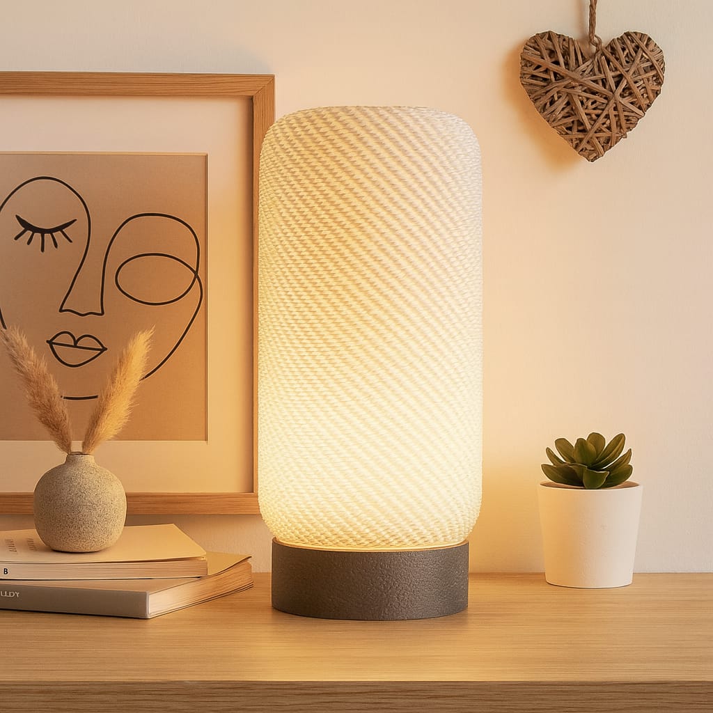 Lampe de table design sans fil rechargeable – Halo lumineux sculptural