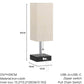 Lampe de Chevet Rectangulaire Moderne avec Charge USB