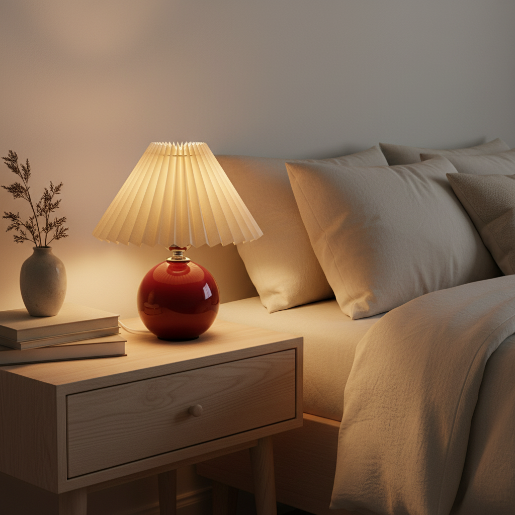 Lampe de chevet décorative vintage en céramique avec lumière douce pour ambiance romantique et relaxante