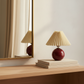 Duo de lampes de chevet vintage en céramique avec abat-jour éventail pour décoration élégante