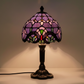 Lampe de chevet vintage Tiffany violette avec abat-jour en vitraux, LampesDeChevet