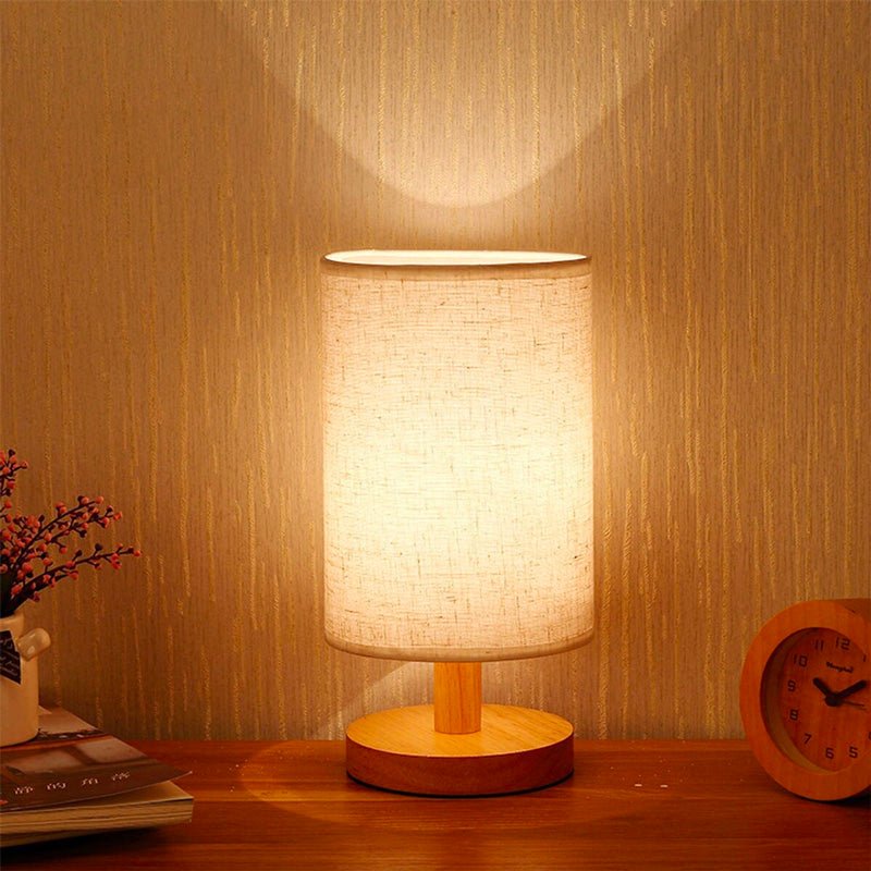 Lampe de chevet e14 bois lin, COREP Itto H.30 cm
