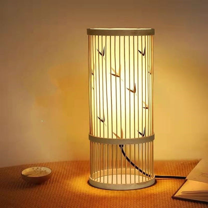 Lampe de chevet Japonaise Bambou Zen  LampesDeChevet Oiseau  