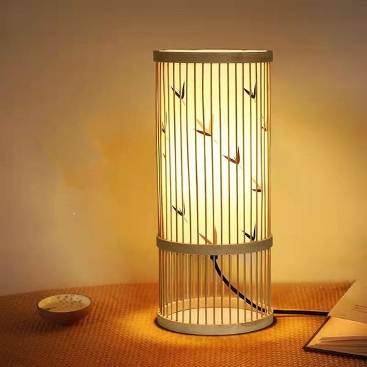 Lampe de chevet Japonaise Bambou Zen  LampesDeChevet Oiseau  