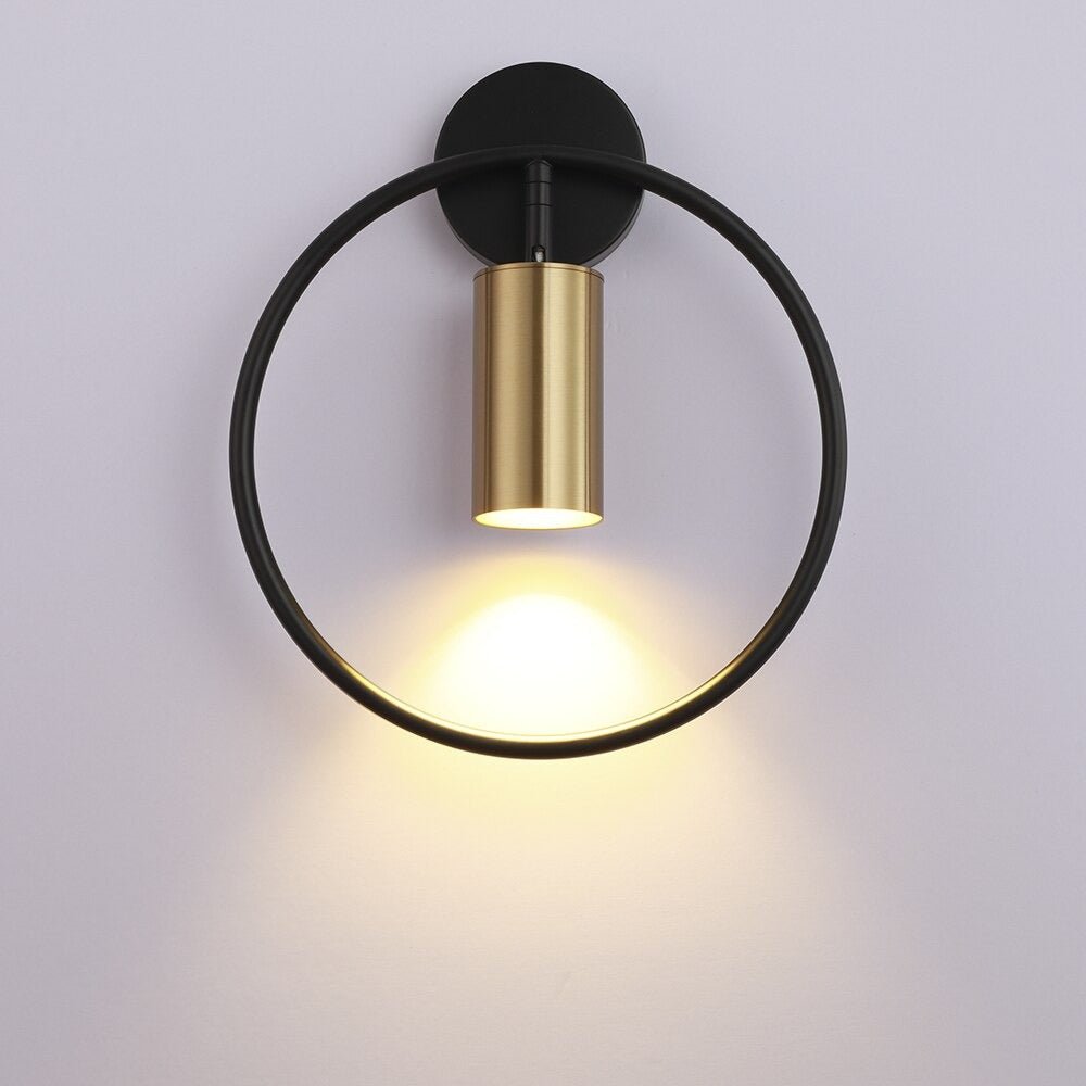 Lampe de chevet Murale Cercle Design  LampesDeChevet Noir & Bronze  