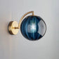 Lampe de chevet Murale Design Boule en verre Fumé  LampesDeChevet Bleu  