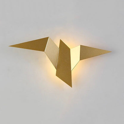 Lampe de chevet Murale Oiseaux Métal  LampesDeChevet Dorée  