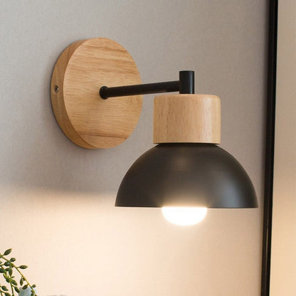 Lampe de chevet Murale Rétro Bois  LampesDeChevet Noir  