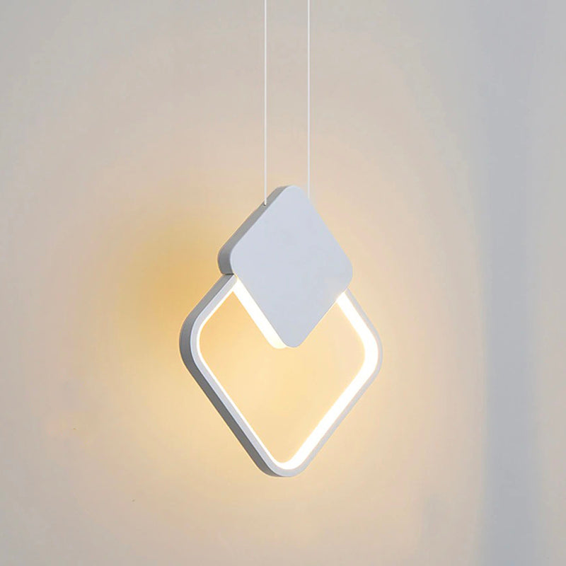 Lampe de chevet Suspendue Design  LampesDeChevet Carré Blanc 