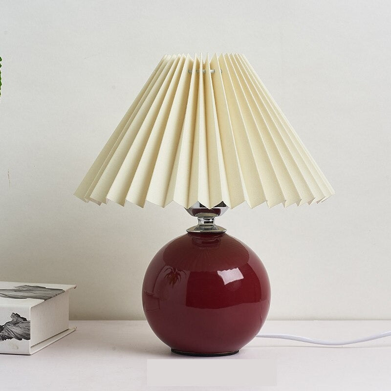 Lampe de chevet Vintage Céramique  LampesDeChevet Beige Rouge 